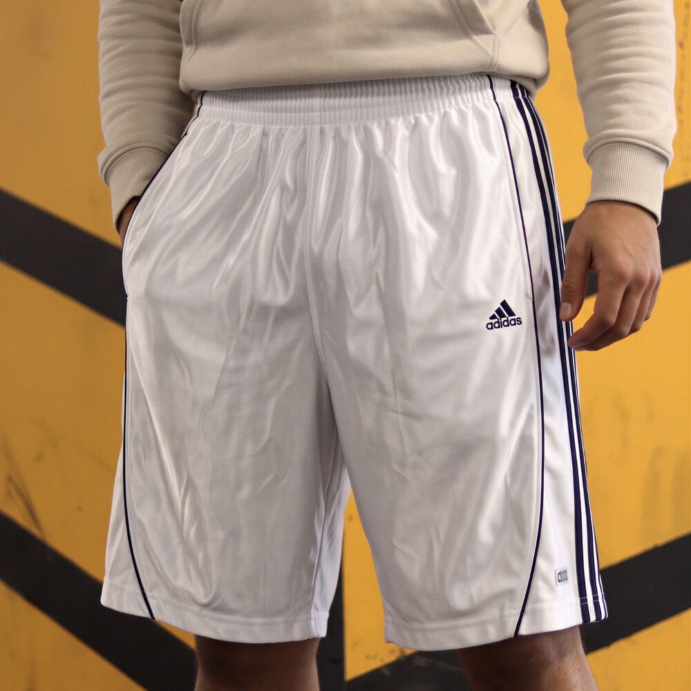 Adidas Vintage Rare Basic Dazzle Basketball Shorts Shiny Soft White Large